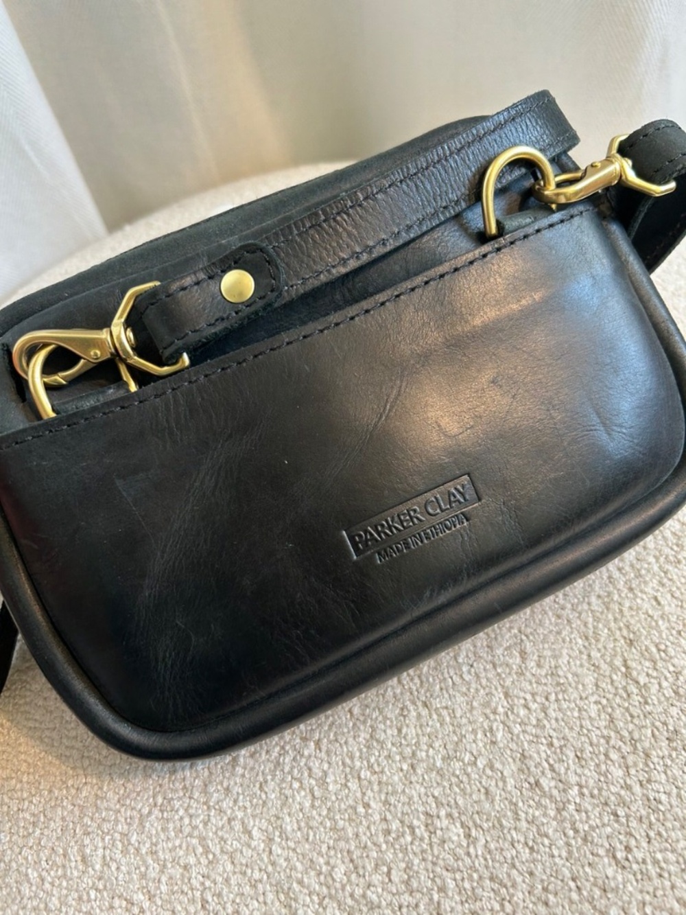 Parker Clay Desta Full-Grain Leather Belt Bag – Black